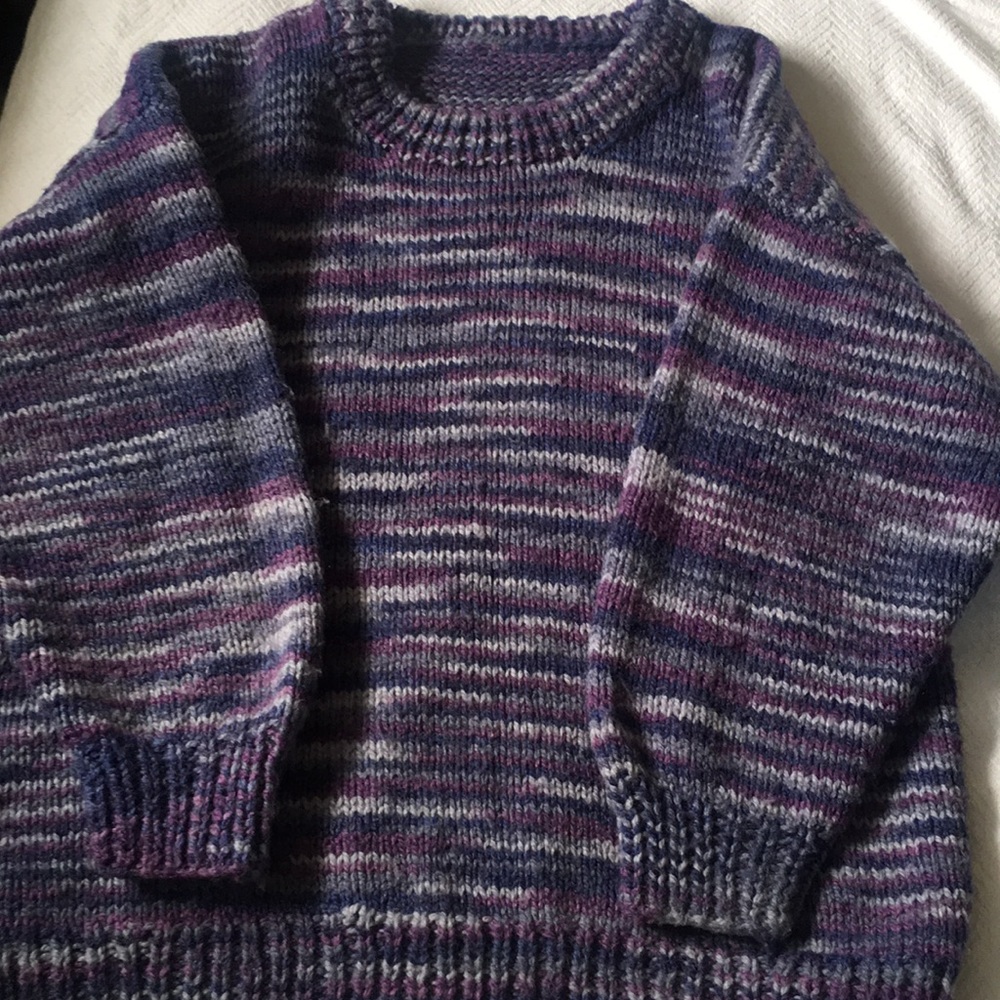 Thick purple knit sweater